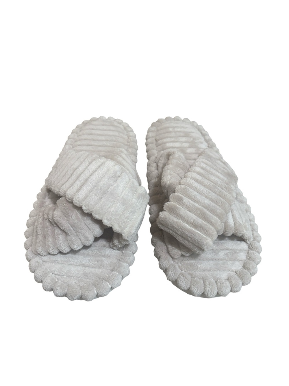 Nordstrom Size 8 Off-White Criss-Cross Slippers